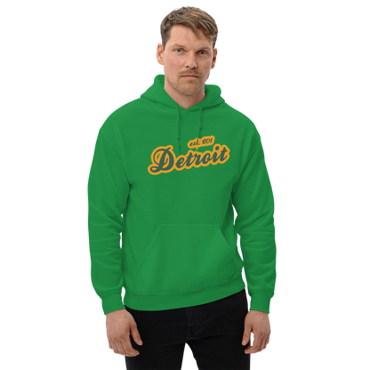 'Detroit EST. 1701' Hoodie (Ginger Ale Green Script Font) | Unisex Standard