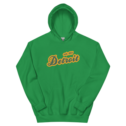 'Detroit EST. 1701' Hoodie (Ginger Ale Green Script Font) | Unisex Standard