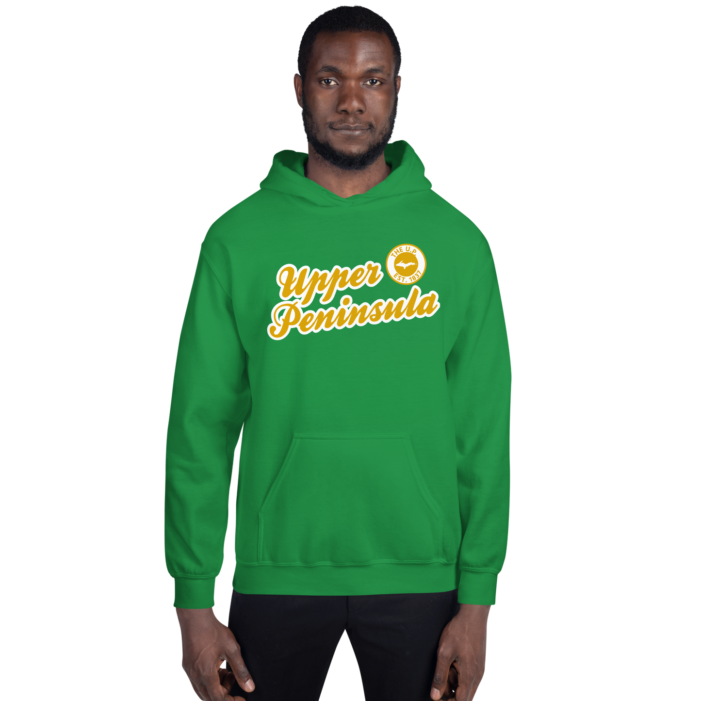 'Upper Peninsula EST. 1837' Hoodie (Gold Script Font) | Unisex Standard