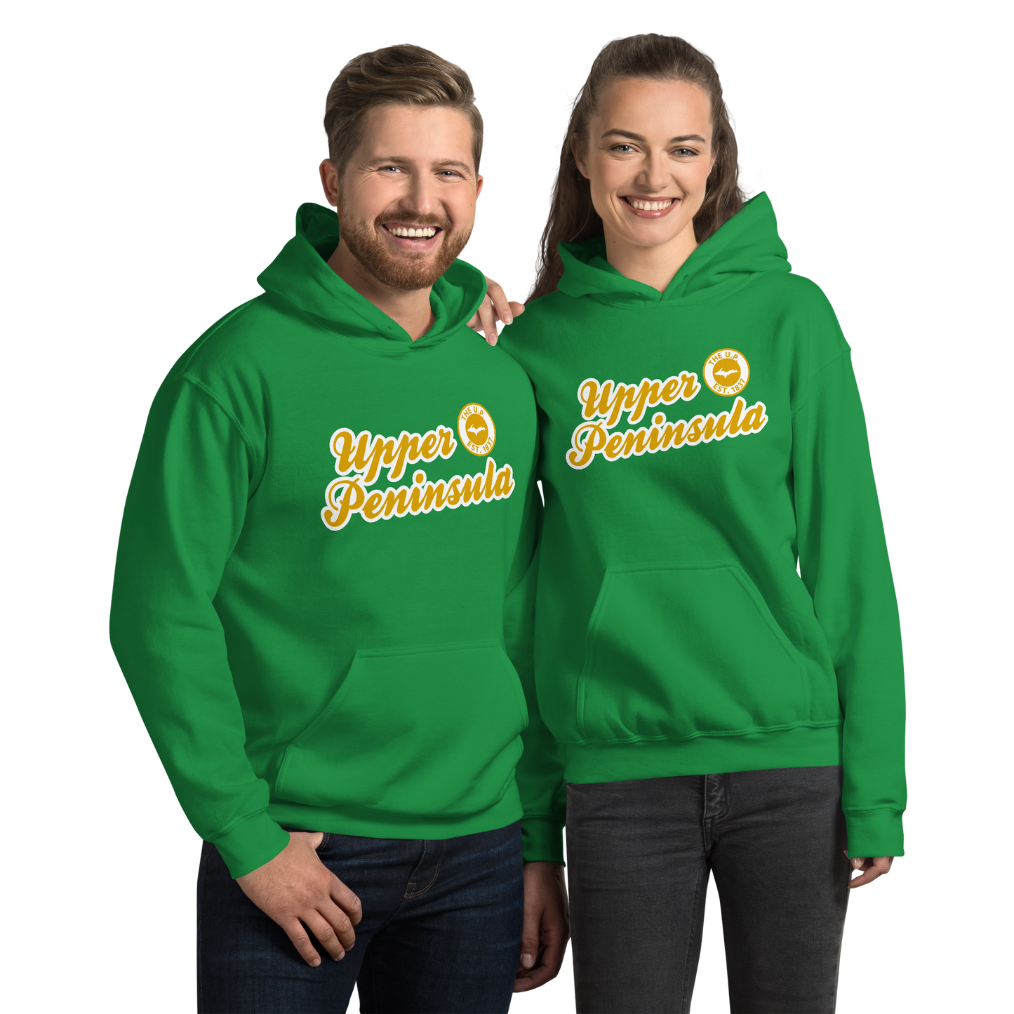 'Upper Peninsula EST. 1837' Hoodie (Gold Script Font) | Unisex Standard