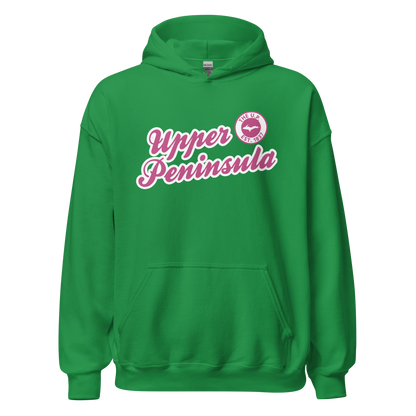 'Upper Peninsula EST. 1837' Hoodie (Apple Blossom Pink Script Font) | Unisex Standard