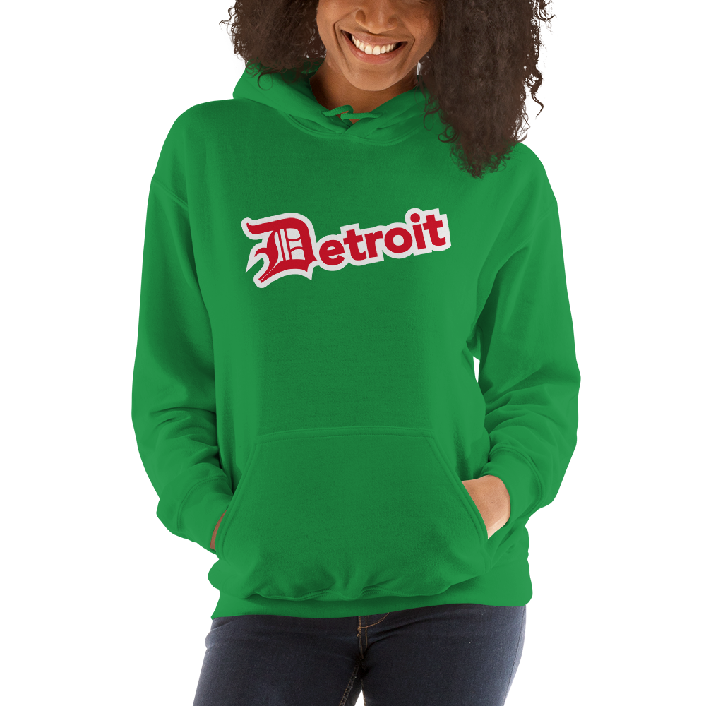 'Detroit' Hoodie (Aliform Red w/ Old English 'D') | Unisex Standard