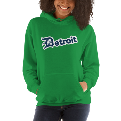 'Detroit' Hoodie (Navy w/ Old English 'D') | Unisex Standard