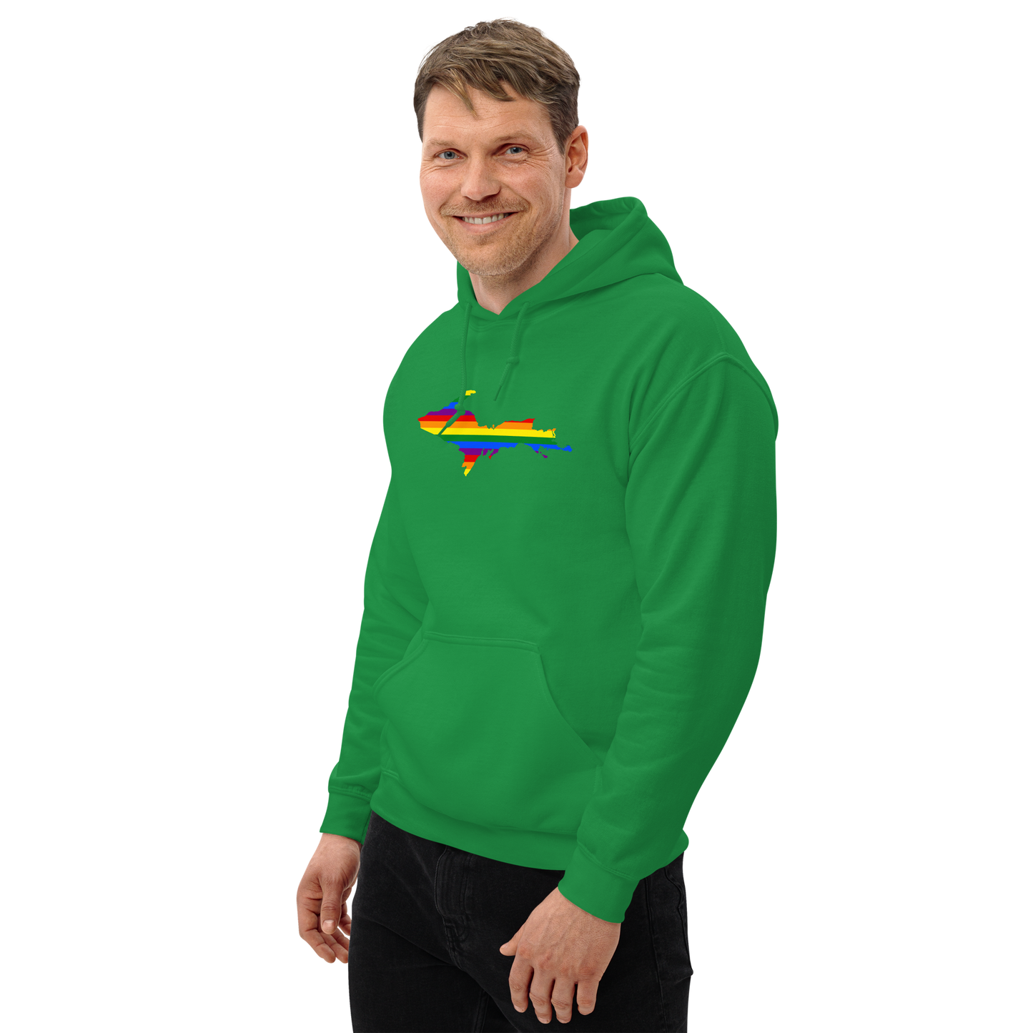 Michigan Upper Peninsula Hoodie (w/ UP Pride Flag Outline) | Unisex Standard