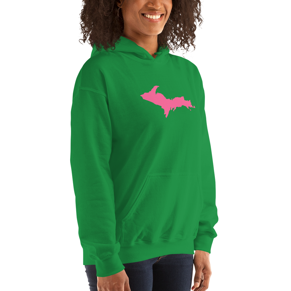 Michigan Upper Peninsula Hoodie (w/ Pink UP Outline) | Unisex Standard