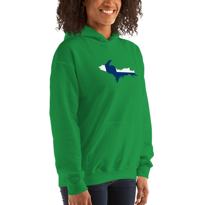 Michigan Upper Peninsula Hoodie (w/ UP Finland Flag Outline) | Unisex Standard