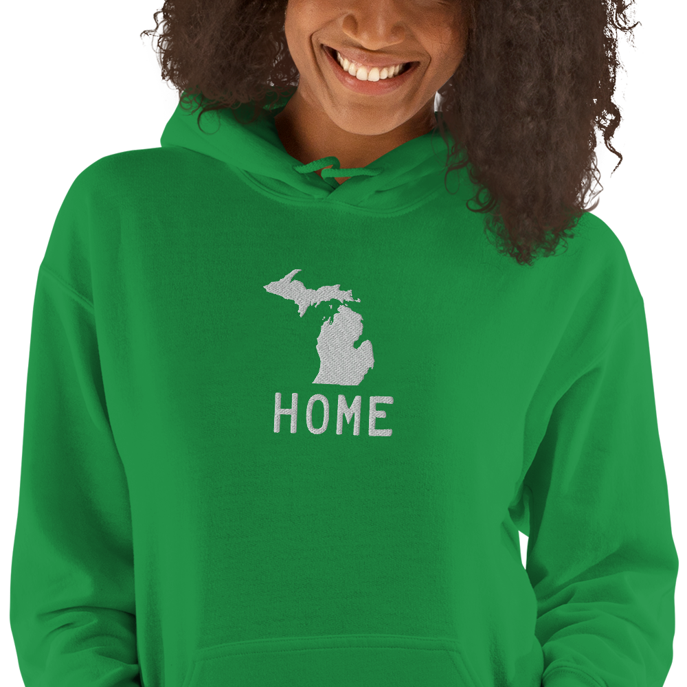 Michigan 'Home' Hoodie (Licence Plate Font) | Unisex Standard - Emb.