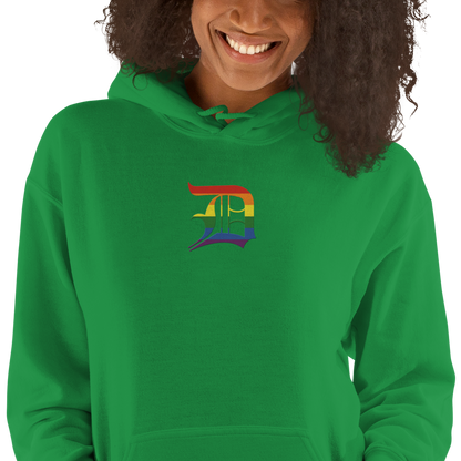 Detroit 'Old English D' Hoodie (Rainbow Pride Edition) | Unisex Standard - Emb.