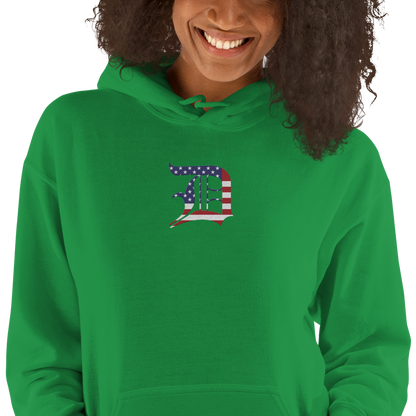 Detroit 'Old English D' Hoodie (Patriotic Edition) | Unisex Standard - Emb.