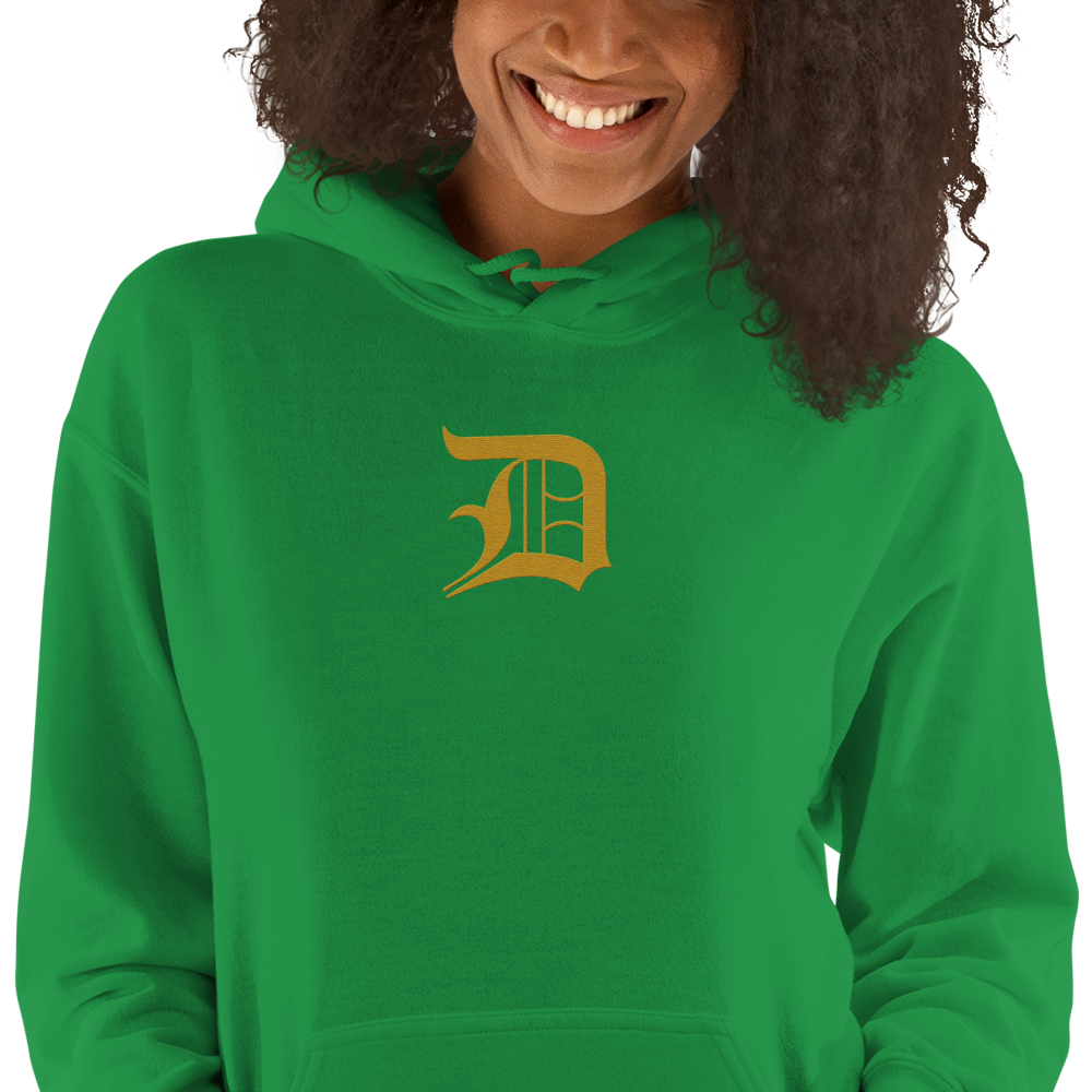 Detroit 'Old English D' Hoodie (Gold) | Unisex Standard - Emb.