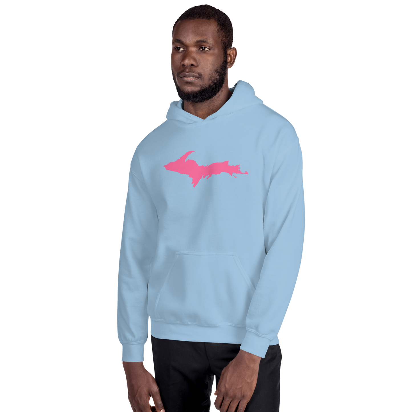 Michigan Upper Peninsula Hoodie (w/ Pink UP Outline) | Unisex Standard