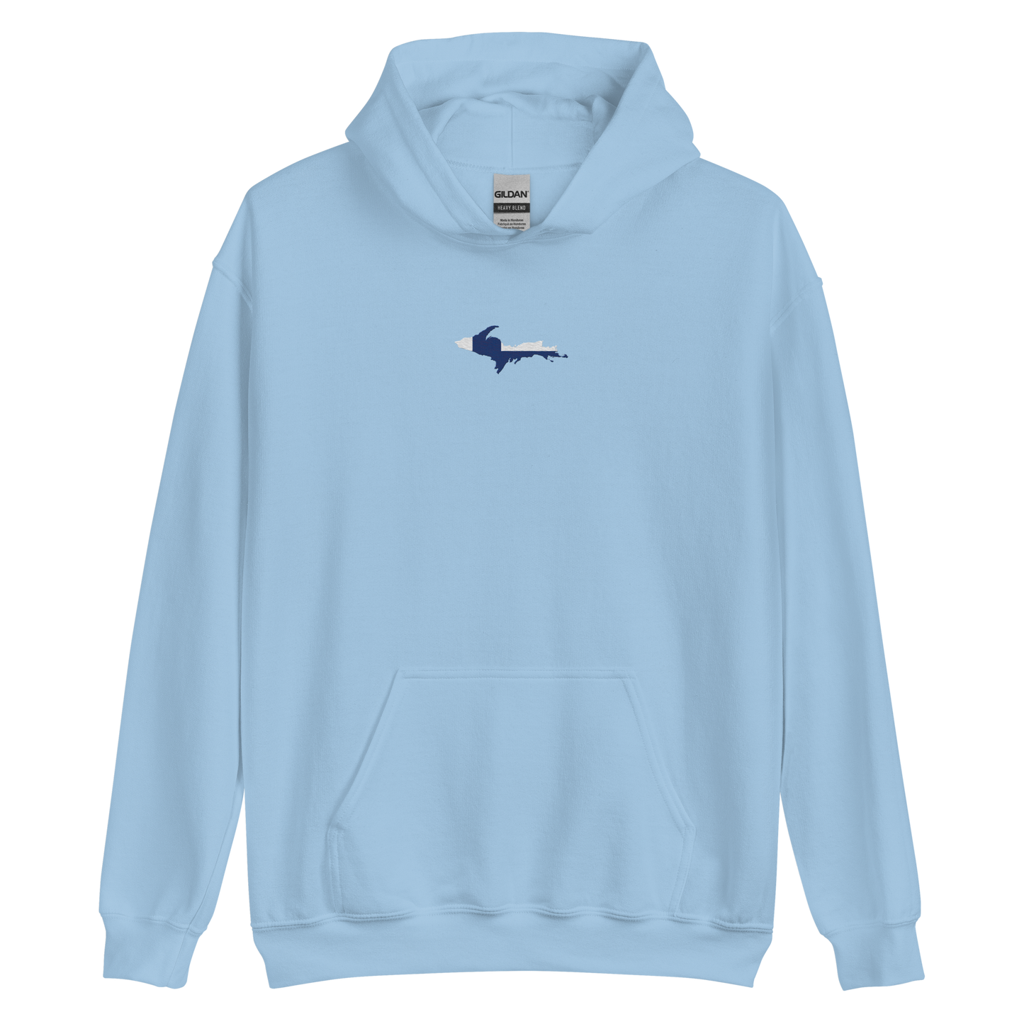 Michigan Upper Peninsula Hoodie (w/ Embroidered UP Finland Flag Outline) | Unisex Standard