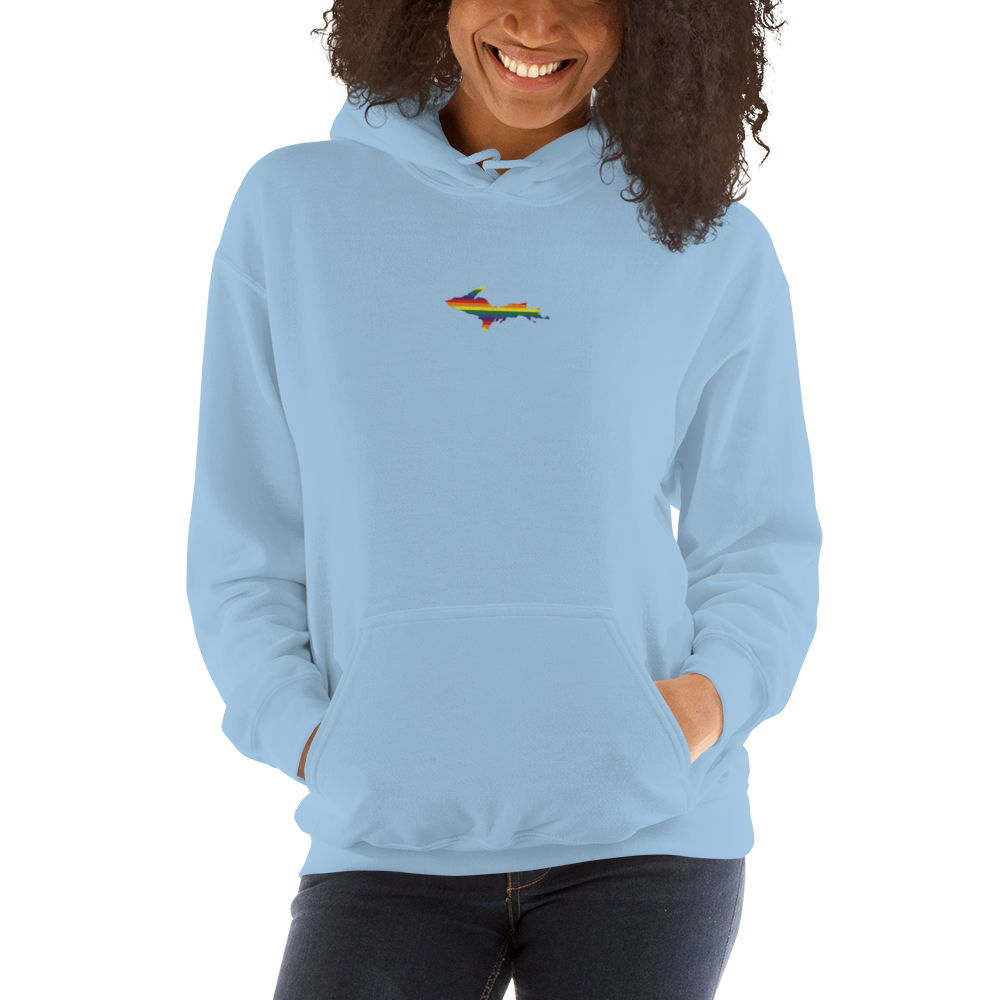 Michigan Upper Peninsula Hoodie (w/ Embroidered UP Pride Flag Outline) | Unisex Standard