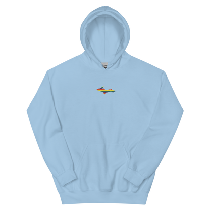 Michigan Upper Peninsula Hoodie (w/ Embroidered UP Pride Flag Outline) | Unisex Standard