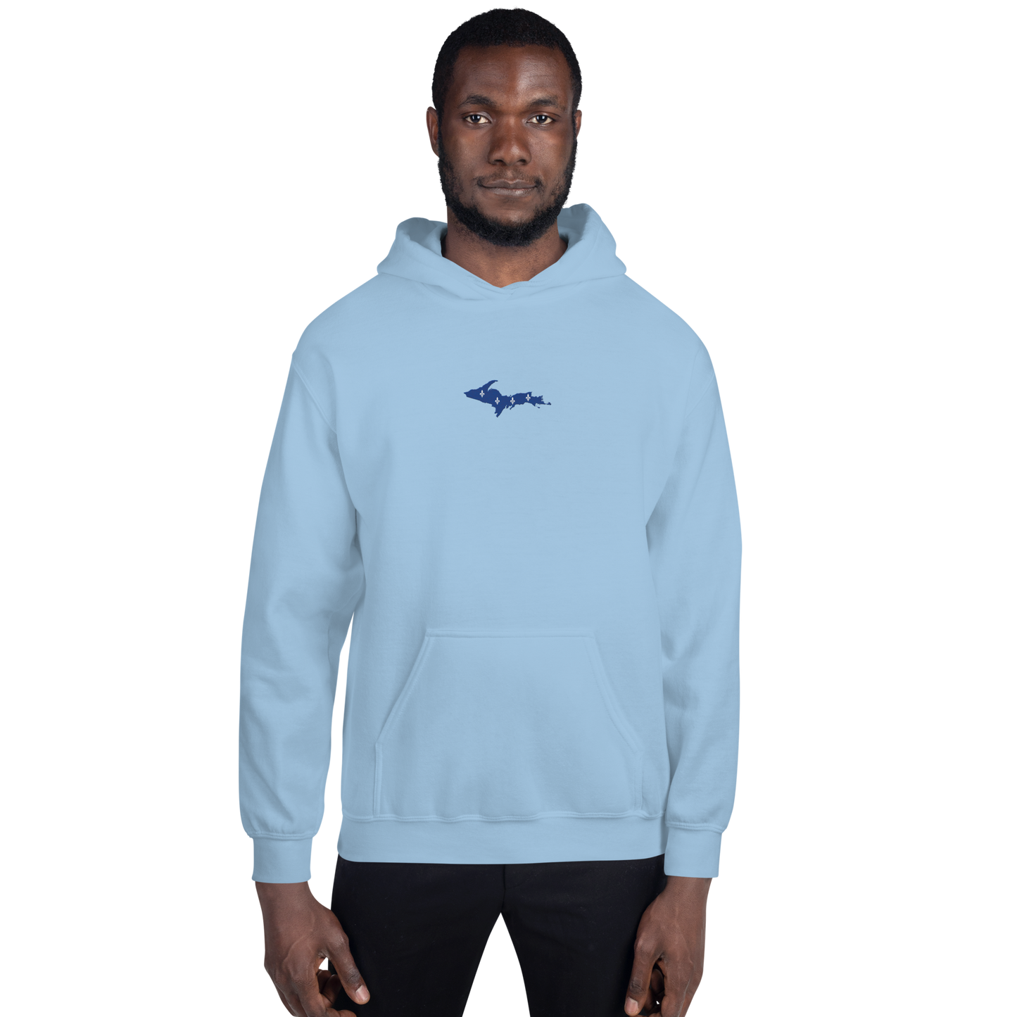 Michigan Upper Peninsula Hoodie (w/ Embroidered UP Quebec Flag Outline) | Unisex Standard