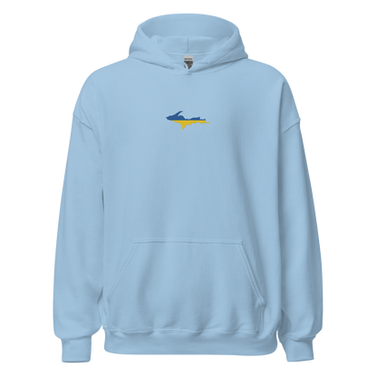 Michigan Upper Peninsula Hoodie (w/ Embroidered UP Ukraine Flag Outline) | Unisex Standard