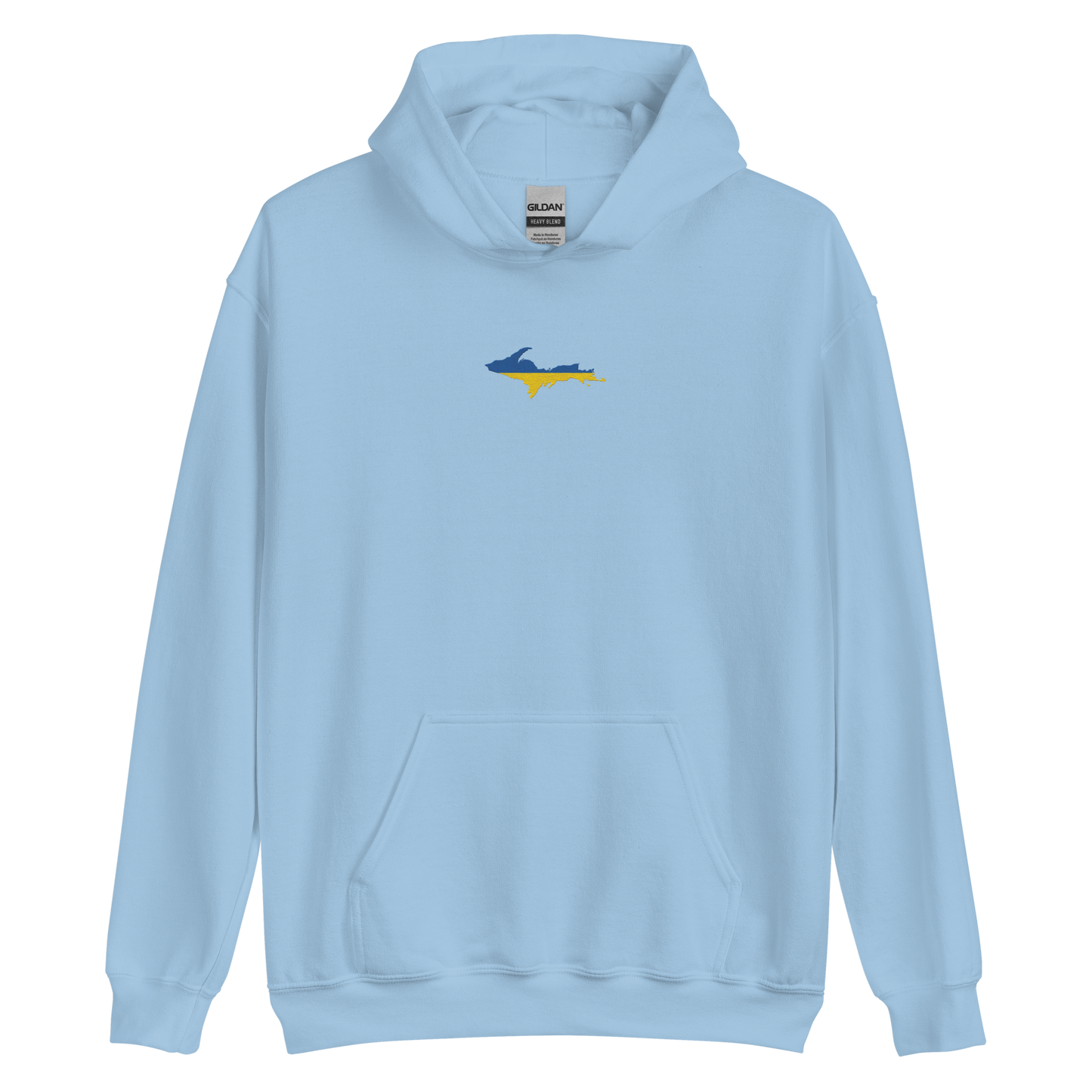 Michigan Upper Peninsula Hoodie (w/ Embroidered UP Ukraine Flag Outline) | Unisex Standard