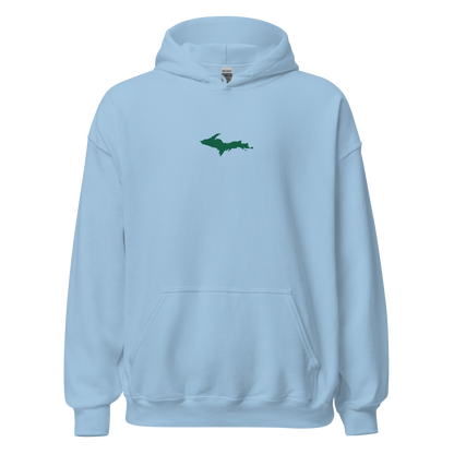 Michigan Upper Peninsula Hoodie (w/ Embroidered Green UP Outline) | Unisex Standard