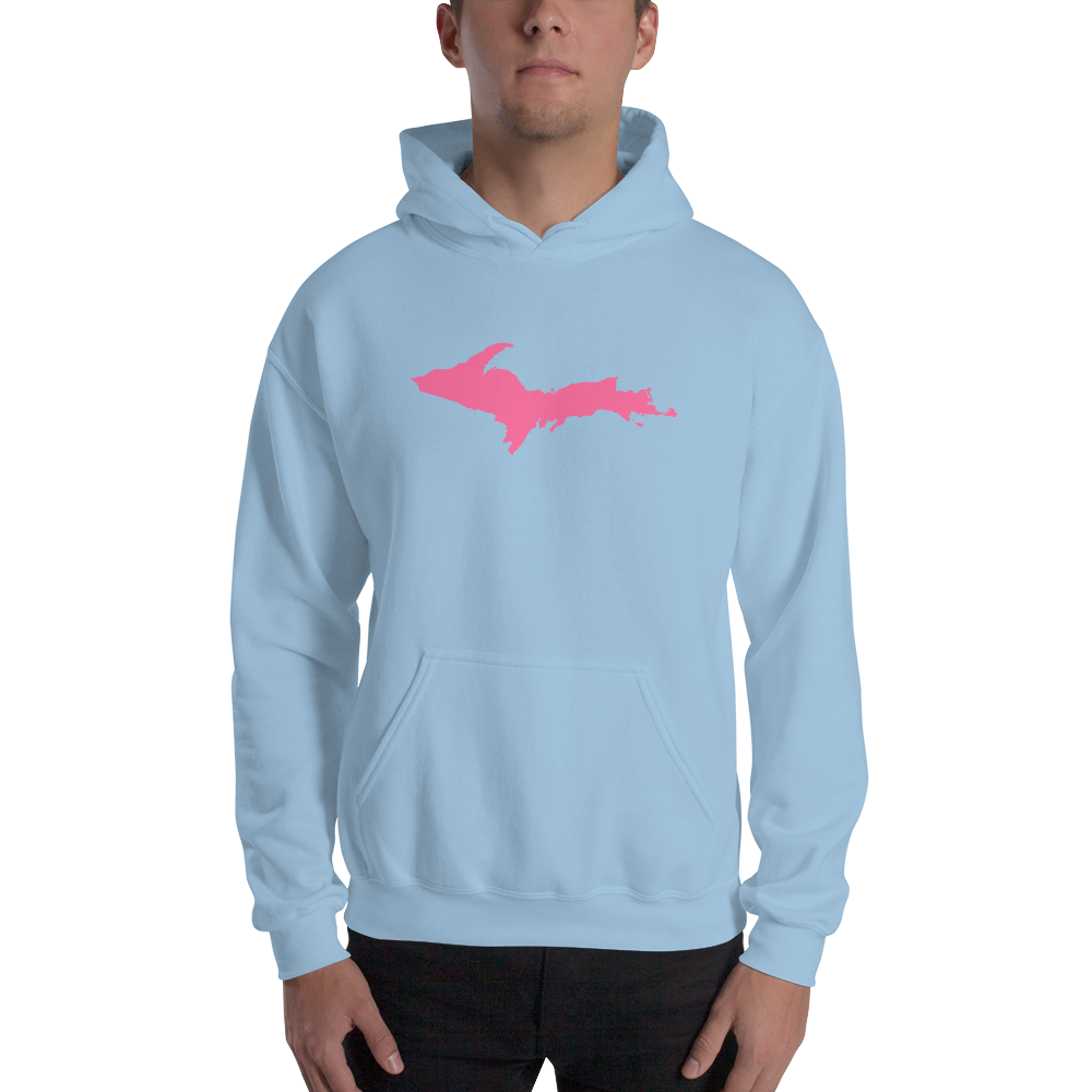 Michigan Upper Peninsula Hoodie (w/ Pink UP Outline) | Unisex Standard