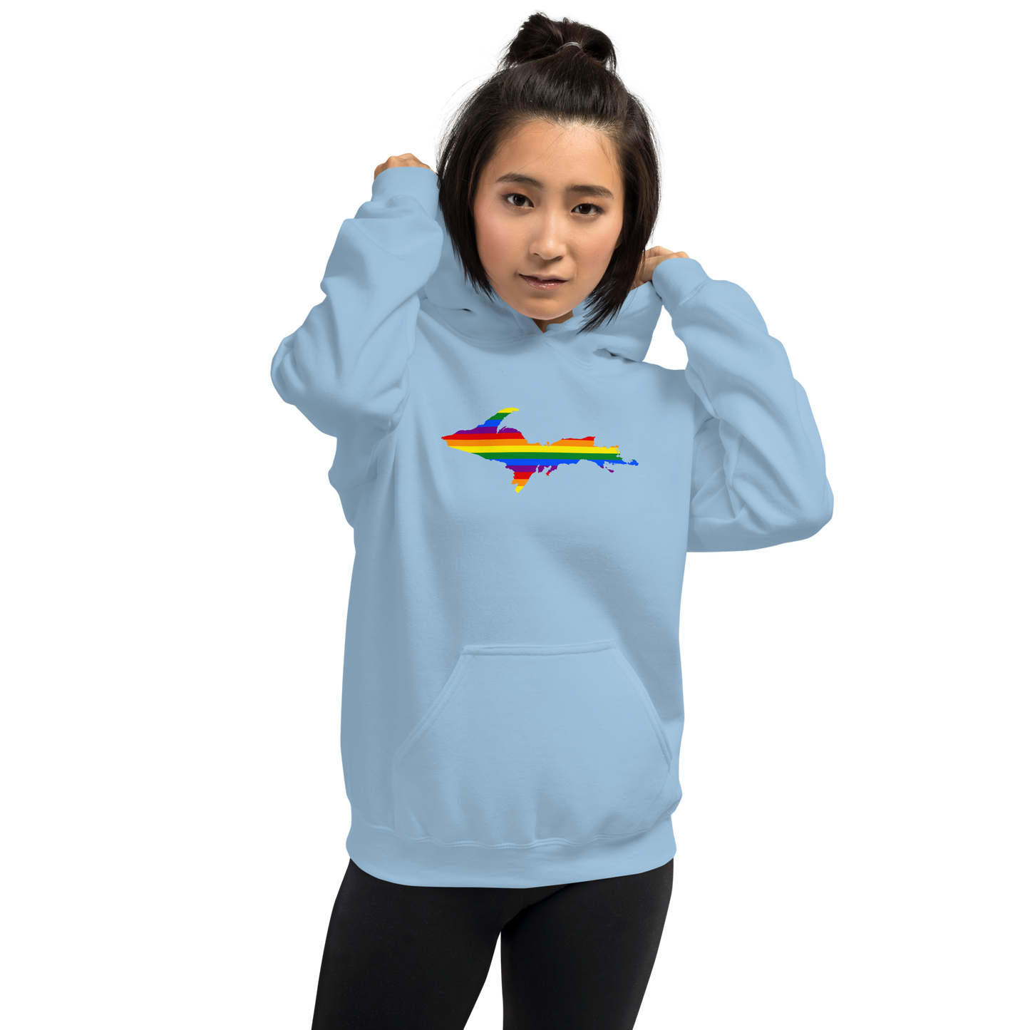 Michigan Upper Peninsula Hoodie (w/ UP Pride Flag Outline) | Unisex Standard