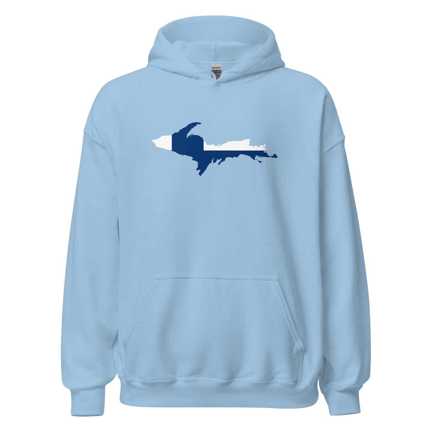 Michigan Upper Peninsula Hoodie (w/ UP Finland Flag Outline) | Unisex Standard