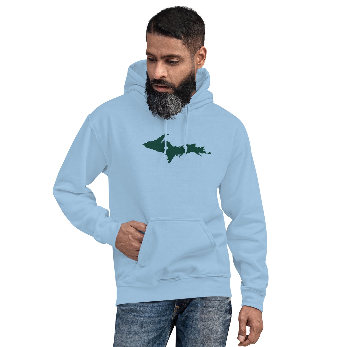 Michigan Upper Peninsula Hoodie (w/ Green UP Outline) | Unisex Standard