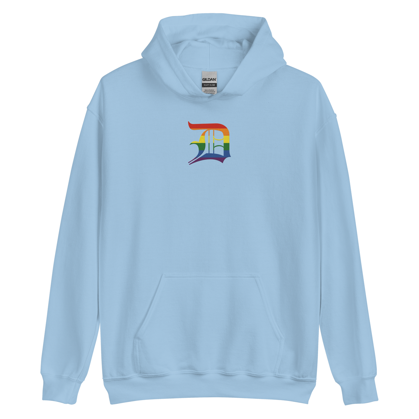 Detroit 'Old English D' Hoodie (Rainbow Pride Edition) | Unisex Standard - Emb.