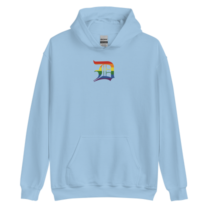 Detroit 'Old English D' Hoodie (Rainbow Pride Edition) | Unisex Standard - Emb.