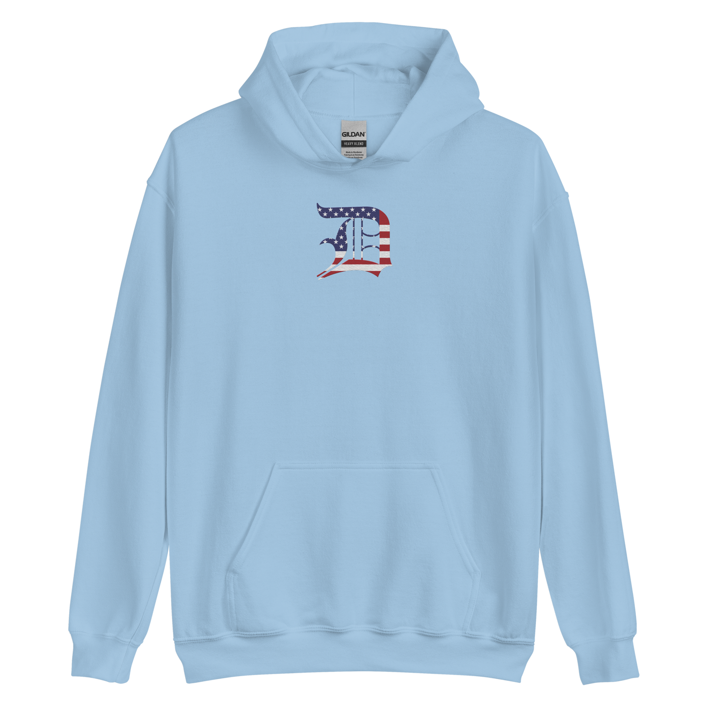 Detroit 'Old English D' Hoodie (Patriotic Edition) | Unisex Standard - Emb.