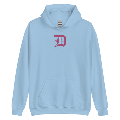 Detroit 'Old English D' Hoodie (Apple Blossom Pink) | Unisex Standard - Emb.