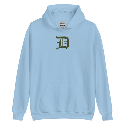 Detroit 'Old English D' Hoodie (Army Green) | Unisex Standard - Emb.