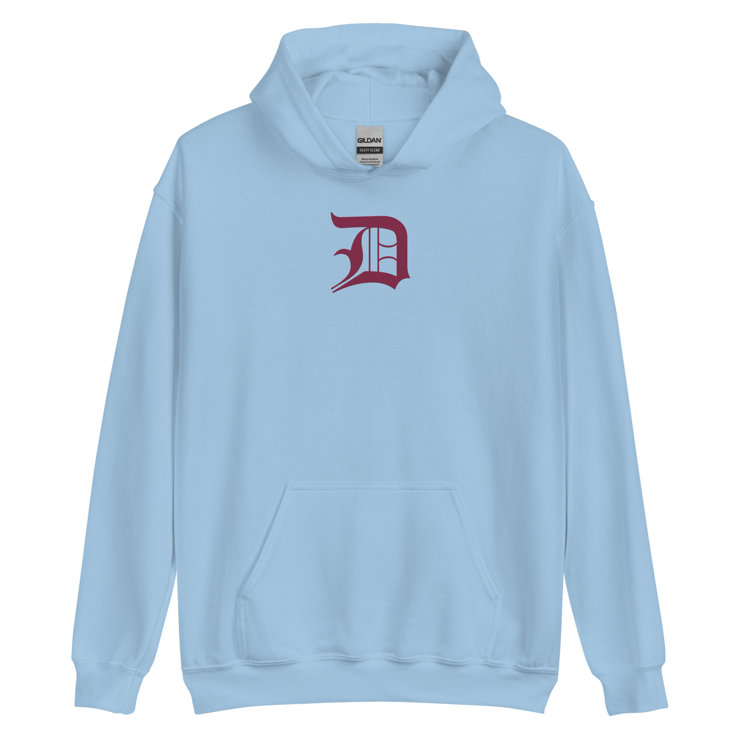 Detroit 'Old English D' Hoodie (Ruby Red) | Unisex Standard - Emb.