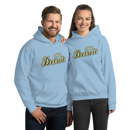 'Detroit EST. 1701' Hoodie (Army Green Script Font) | Unisex Standard