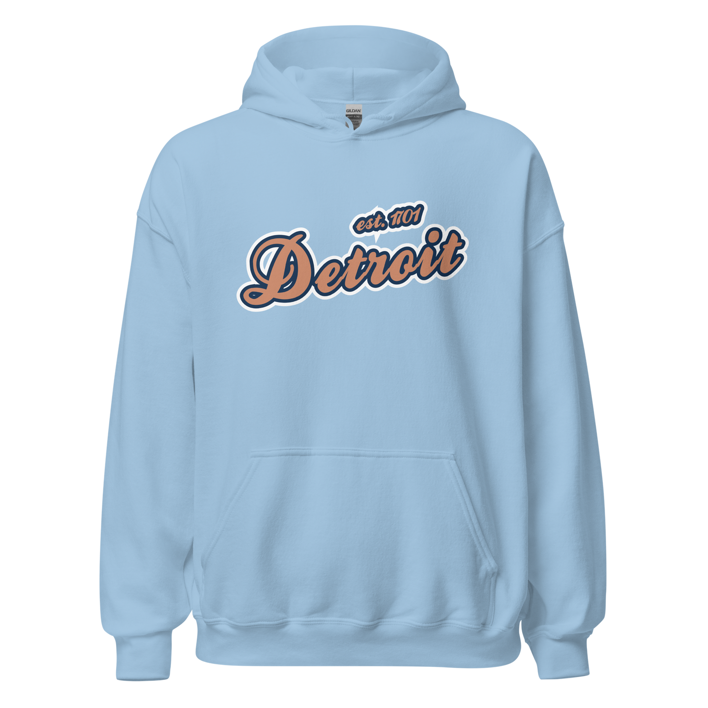 'Detroit EST. 1701' Hoodie (Copper Script Font) | Unisex Standard