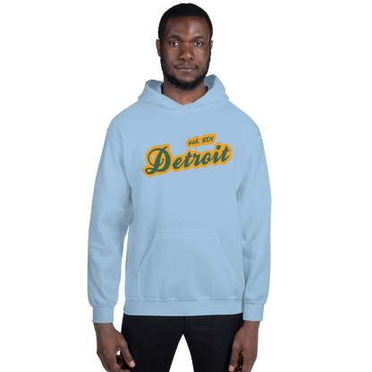 'Detroit EST. 1701' Hoodie (Ginger Ale Green Script Font) | Unisex Standard