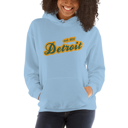 'Detroit EST. 1701' Hoodie (Ginger Ale Green Script Font) | Unisex Standard