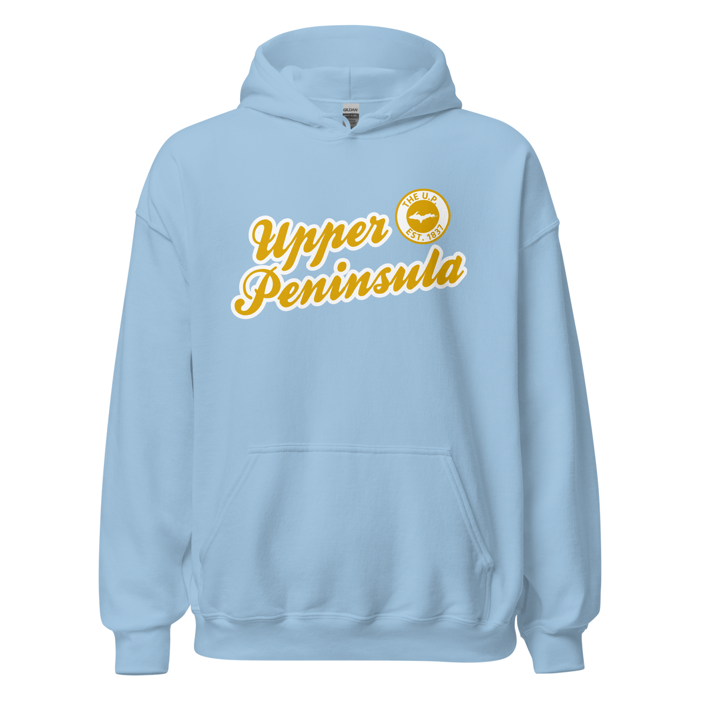 'Upper Peninsula EST. 1837' Hoodie (Gold Script Font) | Unisex Standard