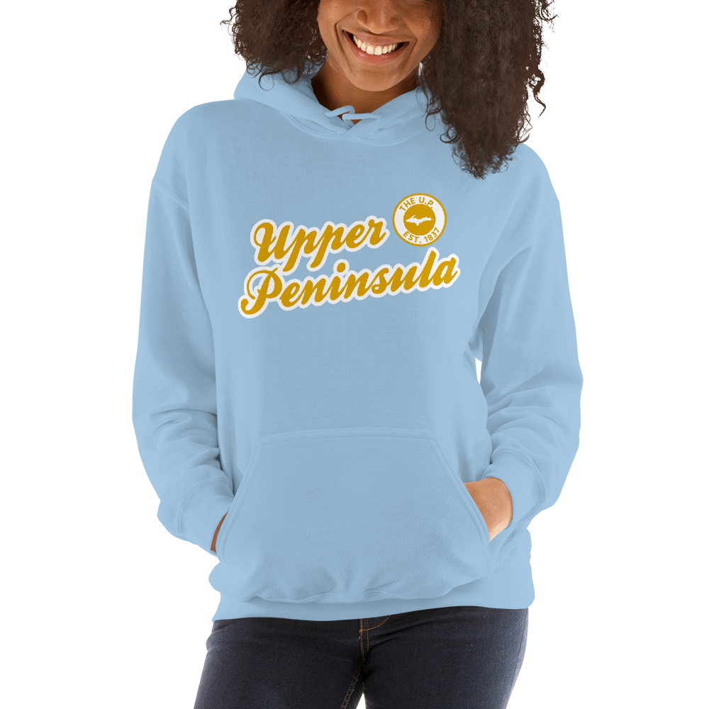 'Upper Peninsula EST. 1837' Hoodie (Gold Script Font) | Unisex Standard