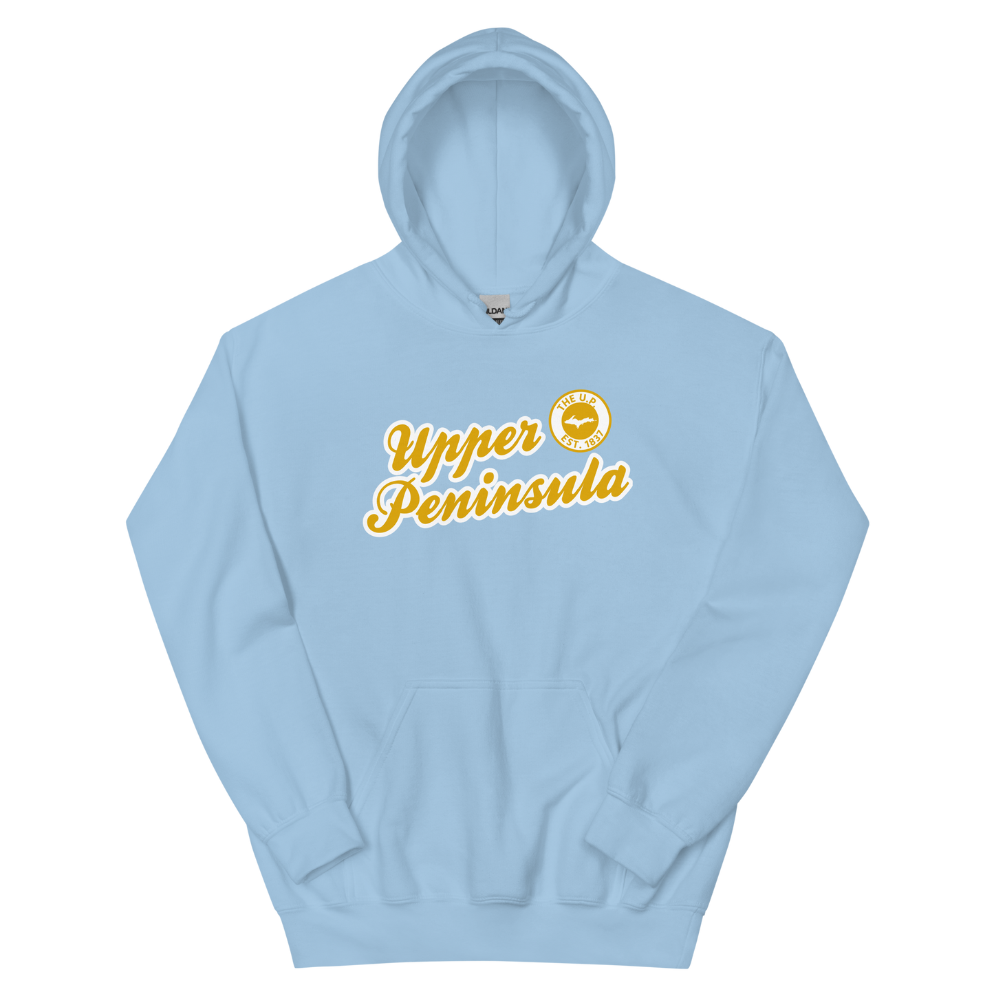 'Upper Peninsula EST. 1837' Hoodie (Gold Script Font) | Unisex Standard