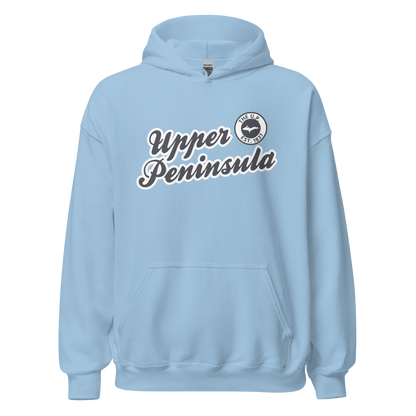 'Upper Peninsula EST. 1837' Hoodie (Iron Ore Grey Script Font) | Unisex Standard