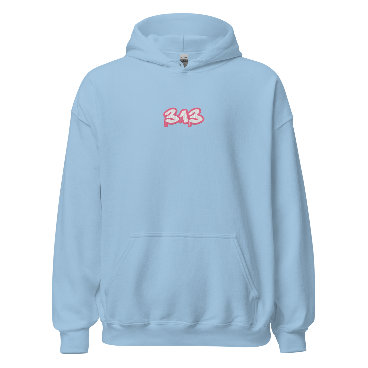 Detroit '313' Hoodie (Rhodochrosite Pink) | Unisex Standard - Emb.