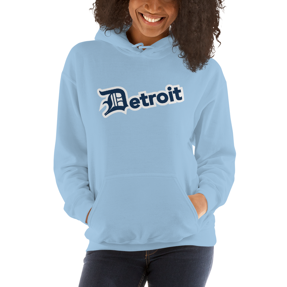 'Detroit' Hoodie (Navy w/ Old English 'D') | Unisex Standard