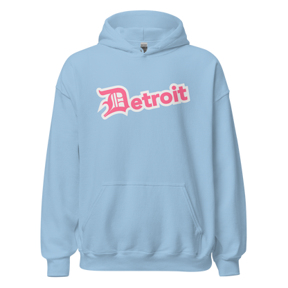 'Detroit' Hoodie (Rhodochrosite Pink w/ Old English 'D') | Unisex Standard