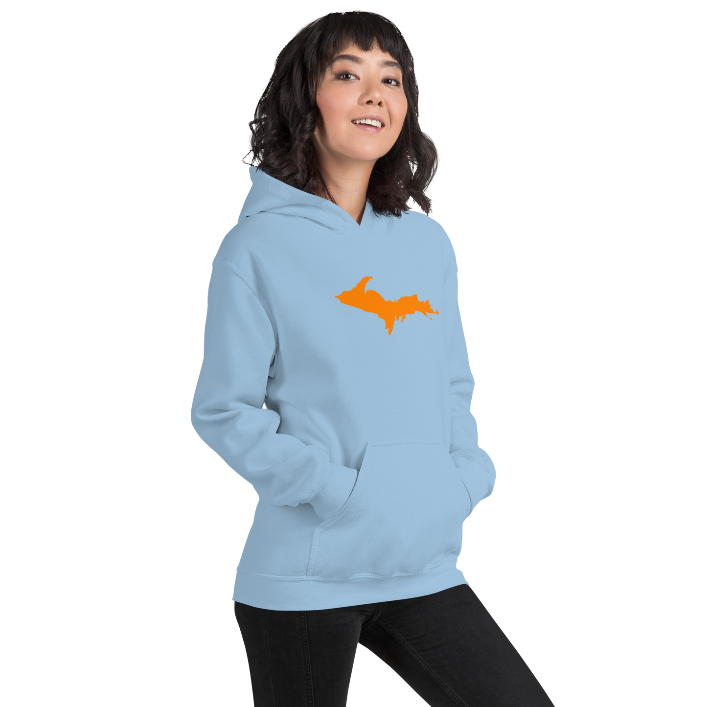 Michigan Upper Peninsula Hoodie (w/ Orange UP Outline) | Unisex Standard