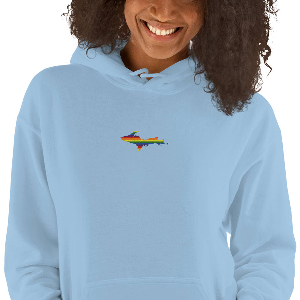 Michigan Upper Peninsula Hoodie (w/ Embroidered UP Pride Flag Outline) | Unisex Standard