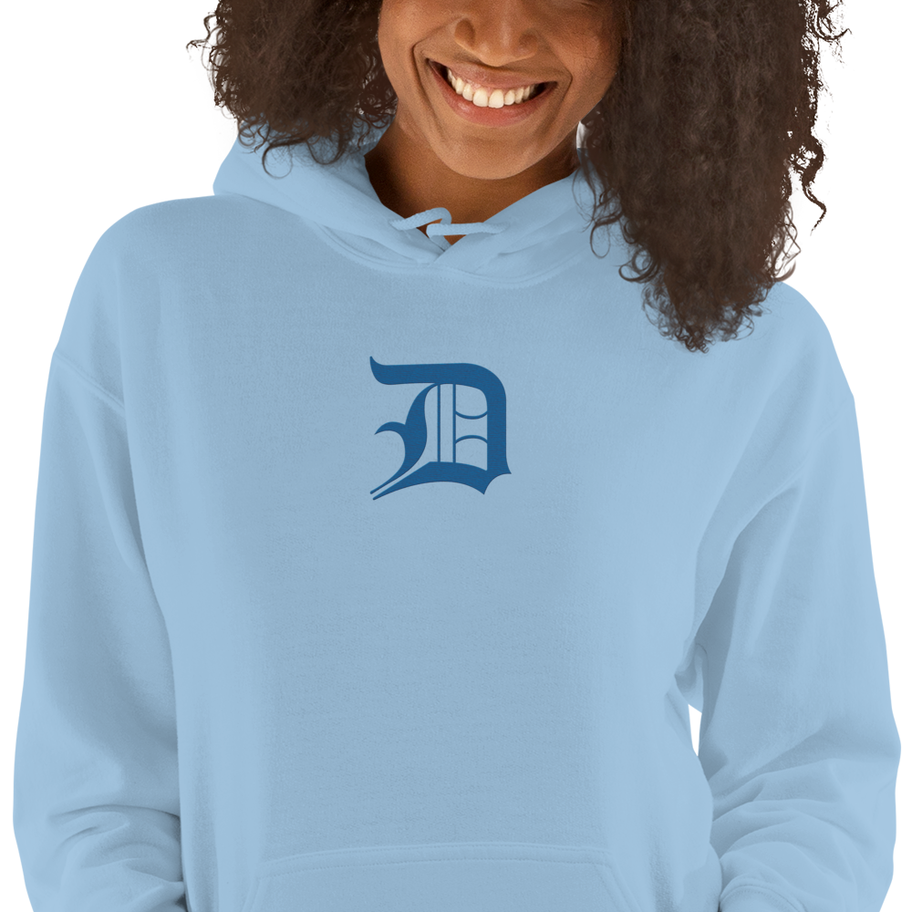 Detroit 'Old English D' Hoodie (Azure) | Unisex Standard - Emb.