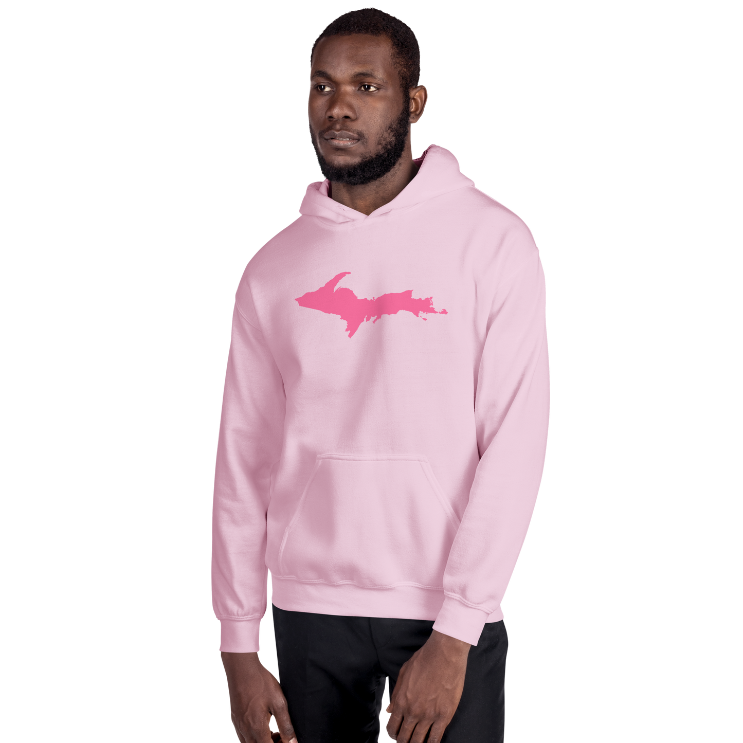 Michigan Upper Peninsula Hoodie (w/ Pink UP Outline) | Unisex Standard