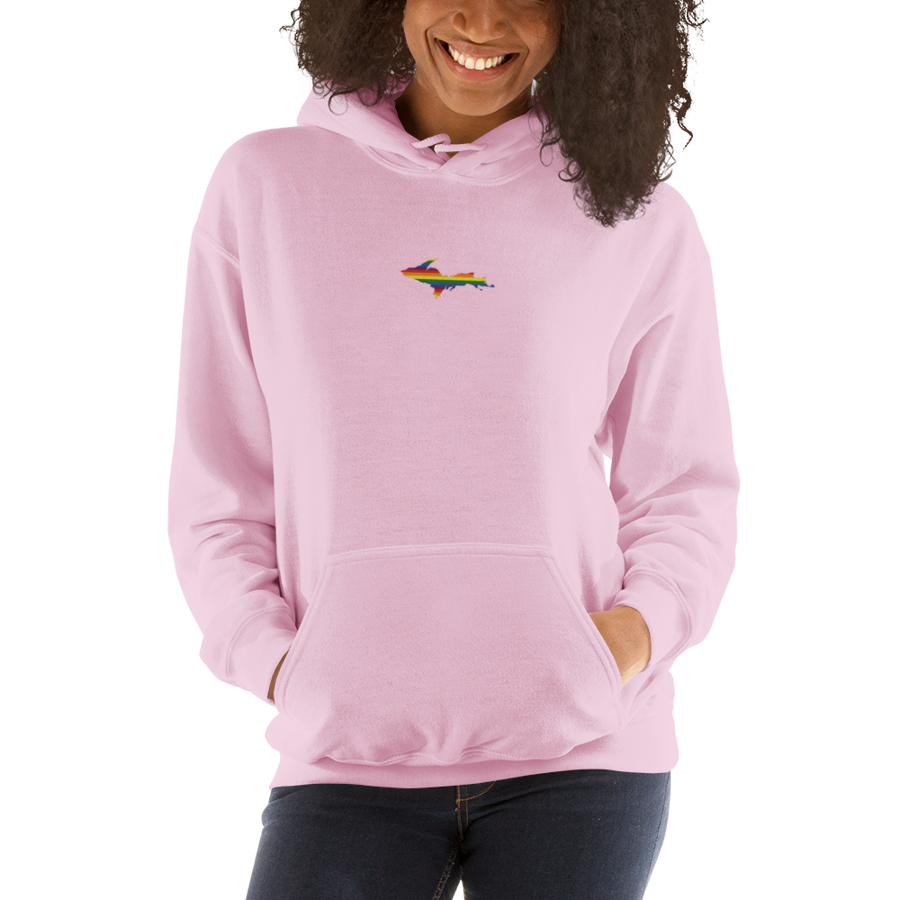 Michigan Upper Peninsula Hoodie (w/ Embroidered UP Pride Flag Outline) | Unisex Standard