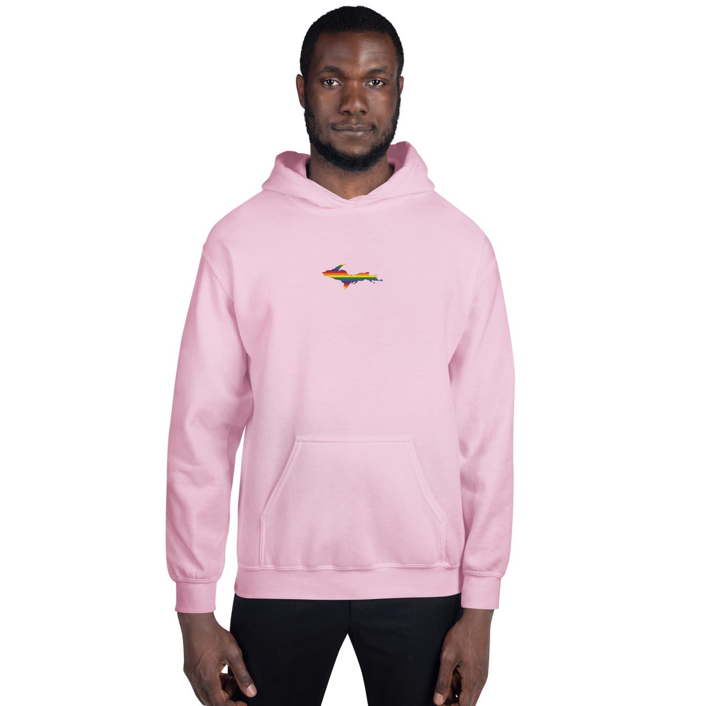 Michigan Upper Peninsula Hoodie (w/ Embroidered UP Pride Flag Outline) | Unisex Standard