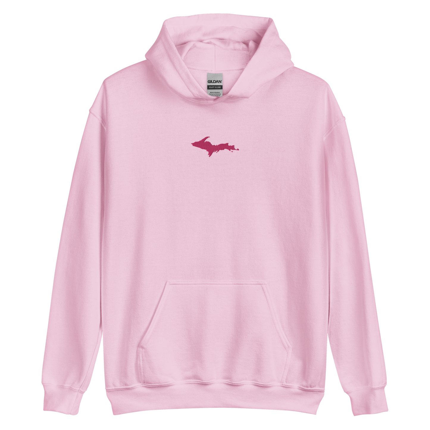 Michigan Upper Peninsula Hoodie (w/ Embroidered Pink UP Outline) | Unisex Standard